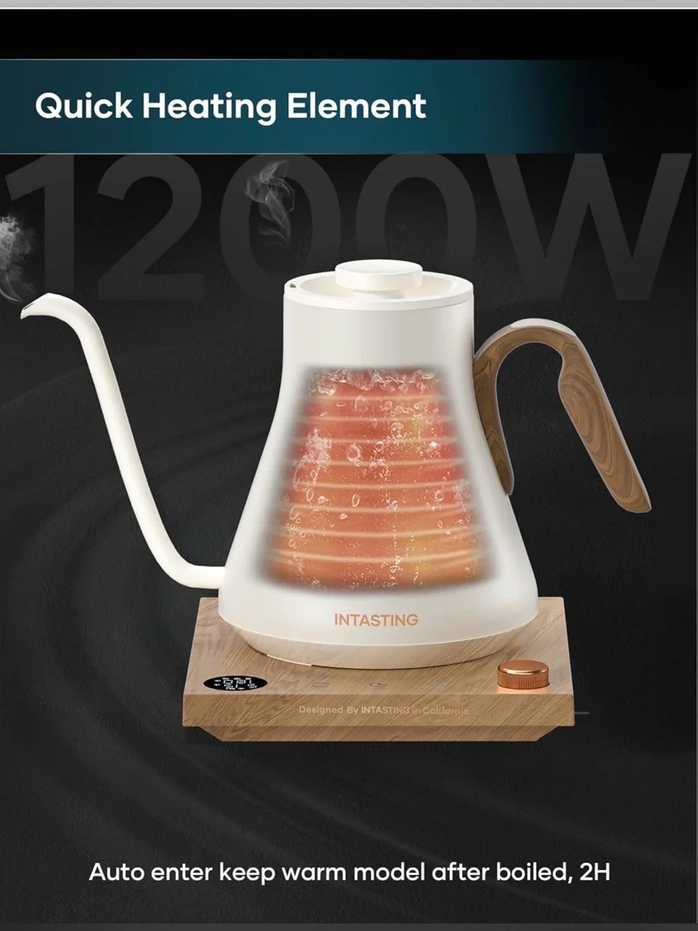 Intasting Gooseneck Electric Kettle 0.9L
